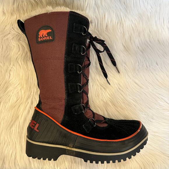 SOREL Tivoli High II Boot Suede Leather Faux Fur Waterproof Snow, Madder Brown - Picture 8 of 11